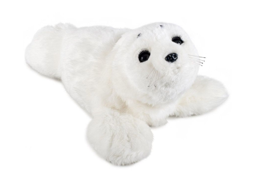 Photograph of Paro. It’s a robot that resembles a baby seal.